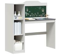 Blanc bureau - CLARENCE - Pour Étudiant / salarié - avec rangement ouvert et tableau noir avec étagère ROROS LV7229