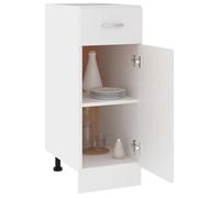 Blanc Cabinet cuisine CHIC Buffet bas/Armoire cuisine à tiroirs ""Lyon"" Blanc 30x46x81 5 cm Bois d'ingénierie N9059