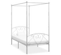Blanc Cadre de lit à baldaquin sans matelas blanc métal 90x200 cm - Lit chambre H12568