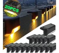 Blanc chaud LED solaire étape lampe chemin escalier extérieur jardin lumières étanche balcon lumière décoration pour Patio escalier clôture lumière