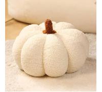 Blanc Citrouille Peluche Coussin, 20CM Ultra Doux Moelleux Peluche Citrouille Coussin, Coussin Automne Halloween, Canapé Coussin