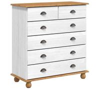 Blanc Commode salon/BUFEET - CLARENCE - Avec rangement - ASKIM Blanc 91 x 40 x 95 5 cm - Bois de pin massif LV779