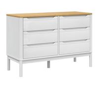 Blanc Commode salon/BUFEET - CLARENCE - Avec rangement - FLORO blanc bois de pin massif LV769