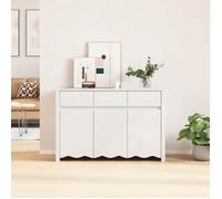 Blanc Commode Salon, CHIC Buffet bas/Cabinet, 1 PC, Drammen Blanc 114x43x75,5 cm Bois de pin massif N12851