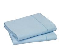 Blanc des Vosges Uni 57 Fils Drap - Coton - Bleu Ciel - 240x300 cm