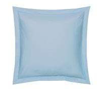 Blanc des Vosges Uni 57 Fils Taie, Coton, Bleu Ciel, 65x65 cm