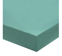 Blanc des Vosges Uni Percale Drap housse Coton Bleu Canard 140 x 190 cm bonnet de 30 cm
