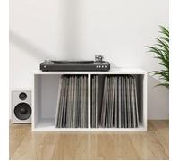 Blanc Étagère à dossiers/Cabinet à vitrine - Magnifique Boîte de rangement vinyles Blanc 71x34x36cm Bois d'ingénierie CL7410831
