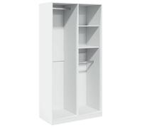 Blanc Garde-robe, CLARENCE, Armoire penderie, Pour chambre, Blanc 100x50x200 cm, Bois d'ingénierie LV1430