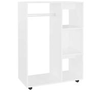 Blanc Garde-robe, CLARENCE, Armoire penderie, Pour chambre, Blanc 80x40x110 cm, Bois d’ingénierie LV1585