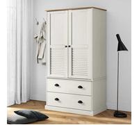 Blanc Garde-robe VIGO blanc 90x55x170 cm bois massif de pin - Armoires H5736