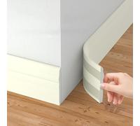 Blanc laiteux Plinthe de finition Murale Hauteur 12 cm,épaisseur 1.1cm,Long5 M Plinthe Souple Autoadhésive Plinthe NBR Plinthe Adhesive Facile à Couper Convient Pour salon Salle De Bain