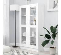 (Blanc)Meuble de rangement,SIGNOR, Armoire à vitrine Blanc 82,5x30,5x150 cm bois ingénierie 807869