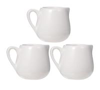 Blanc Mini Pichet à Lait 3 Pièces en Céramique | Prise Confortable, Usage Simple, Style Chic et Épuré, Récipient pour Sauce, la Cuisine et Table