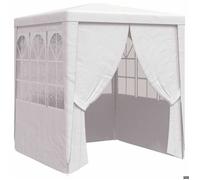 Blanc Pergola/Pavillon pour Fête - BKM - Tente de réception avec parois latérales 2 - 5x2 - 5m Blanc 90 g/m²_0589262