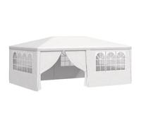 Blanc Pergola/Pavillon pour Fête - BKM - Tente de réception et parois latérales 4x6 m Blanc 90 g/m²_0167552