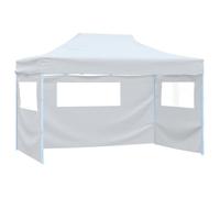 Blanc Pergola/Pavillon pour Fête - BKM - Tente pliable de réception avec 4 parois 3 x 4 - 5 m Blanc_0583849