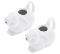 Blanc Pichet à Crème 2 Pièces de Lapin en Céramique | Service Restaurant, pour Sirop D’érable Chaud, Beurre Fondu et Sauces, Style Simple et Unique