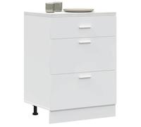 Blanc Placard bas de cuisine - Meuble pour cuisine - Étagère de cuisine ""Lyon"" en bois d'ingénierie blanc[732583]