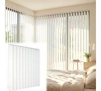 Blanc Rideau Coulissant à Lamelles en Tissu 70 200 280 160 90 cm, Store Vertical Pare-Soleil pour Maison Appartement, Stores Californien à Lamelles Verticales Anti-UV Protection(120cmWx180cm)