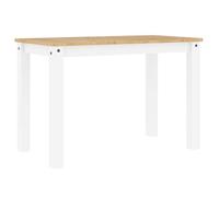 （Blanc）Table à manger 4 places - bois aspect - Panama blanc 117x60x75 cm bois massif de pin SOLDES67599