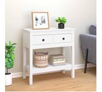 (Blanc) Table Console，VIDAXL,Armoire haute de salon, table d'appoint Blanc 75x35x75cm Bois massif de pin Mgnifique719504