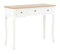 (Blanc) Table de Console，VIDAXL,Armoire haute de salon, table d'appoint et coiffeuse avec 3 tiroirs Blanc Mgnifique791420