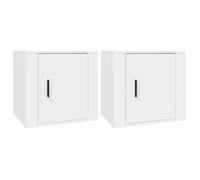 Blanc Tables de chevet CLARENCE Meuble de nuit 2 pcs Blanc 50x39x47 cm LV2726