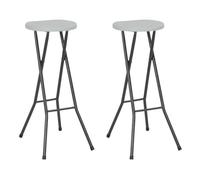 (Blanc)Tabourets de bar pliables - SIGNOR - Jusqu'à 120 kg,Ensemble De 2 PEHD et acier Blanc 637824