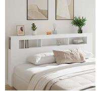 Blanc Tête de lit à LED(1 PC) - Cadre robust - Pour sommeil - montage facile - blanc 220x18,5x103,5 cm bois d'ingénierie LH7982