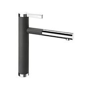 Blanco 518804 Linee-S - Grey of The Rock Robinet d'évier de cuisine avec bec extractible Rock/chrome-518804, Felsgrau/Chrom, Schlauchbrause