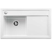 BLANCO 519224 Zenar 45 S Silgranit PuraDur Évier de Cuisine avec Planche à découper en Bois Blanc Bac Gauche, 45 cm Unterschrank-Becken Links