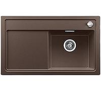 BLANCO 519260 Zenar 45 S Silgranit PuraDur Évier de Cuisine avec Planche à découper en Verre et bac à Droite, Café, 45 cm Unterschrank-Becken rechts