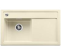 BLANCO 519266 Zenar 45 S Silgranit PuraDur Évier de Cuisine avec Planche à découper en Verre et bac à Gauche Jaune Jasmin, 45 cm Unterschrank-Becken Links