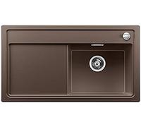 BLANCO 520443 Zenar 5 S Silgranit PuraDur Évier de Cuisine avec Planche à découper en Verre, Café, 50 cm Unterschrank