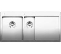 Blanco Claron 6 - Évier 100x51 cm avec commande excentrique PushControl et égouttoir, inox 521646