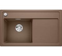 BLANCO 523829 zenar 45 S S SILGRANIT PuraDur avec écoulement Télécommande + Planche à Découper en Verre Bac gauche, Muscade