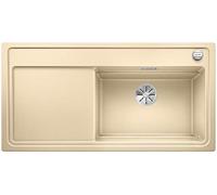 BLANCO 524078 zenar XL 6 S à vapeur Plus 6 S SILGRANIT PuraDur avec télécommande d'écoulement, avec planche à découper en verre Bac à droite, champagne