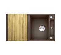 Blanco Évier de cuisine Axia III 5 S-F, Silgranit PuraDur 90,5×50 cm, Café, réversible, planche incl