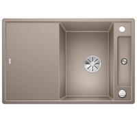 BLANCO AXIA III 45 S, SILGRANIT® PuraDur®, tartufo, réversible, planche à découper en bois incluse