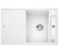 BLANCO Axia III 45S - Evier - SILGRANITE - 1 cuve - double face - auto-vidange - avec siphon - planche à découper en verre - blanc