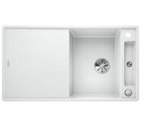 BLANCO AXIA III 5 S-F, SILGRANIT® PuraDur®, blanc, réversible, planche à découper en bois incluse