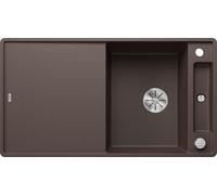 BLANCO AXIA III 5 S-F, SILGRANIT® PuraDur®, cafe, réversible, planche à découper en bois incluse