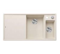 Blanco Axia III 6 - Évier en silgranit 100x51 cm, avec commande de vidage et accessoires, InFino, blanc doux 527045