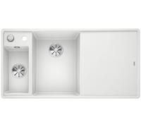BLANCO AXIA III 6 S-F, SILGRANIT® PuraDur®, blanc, cuve à gauche, avec planche à découper en bois