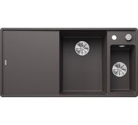 BLANCO AXIA III 6 S-F, SILGRANIT® PuraDur®, gris roche, cuve à droite, avecd'écoulement à distance, planche à découper en bois incluse