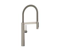 BLANCO CULINA-S II Robinet de cuisine, en satin platine, haute pression, avec tuyau extractible, passage du jet clair à la douche, cartouche en céramique, qualité de l'eau sûre et économe en eau