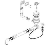 BLANCO Bonde de vidage 8,9 cm avec télécommande de vidage | Recommandé pour les lavabos BLANCO DANA, DINAS, LANTOS, LEMIS, LIVIT, MEDIAN, TIPO et TOGA | Drainage robuste et durable | facile à