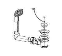 Blanco Bonde d'évier avec siphon et chaînette TOP - 50 mm - Blanc