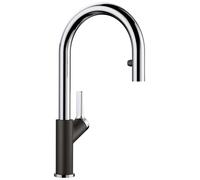 Blanco Carena S - Mitigeur d'évier avec bec extractible, noir / chrome 526172